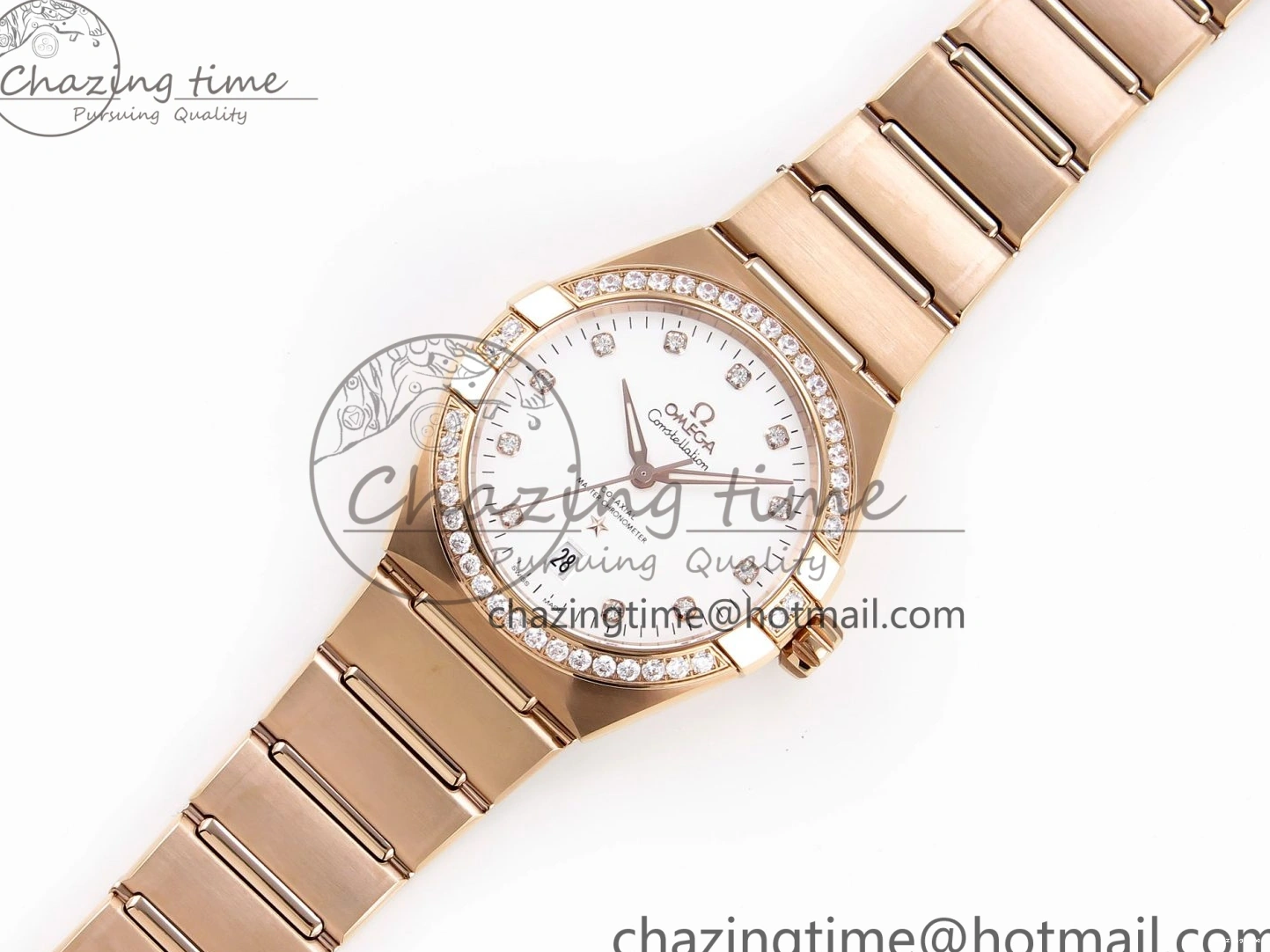 0216 Soft Constellation 39mm RG Diamonds Bezel ASWF 1:1 Best Edition White Dial on RG Bracelet A 7783